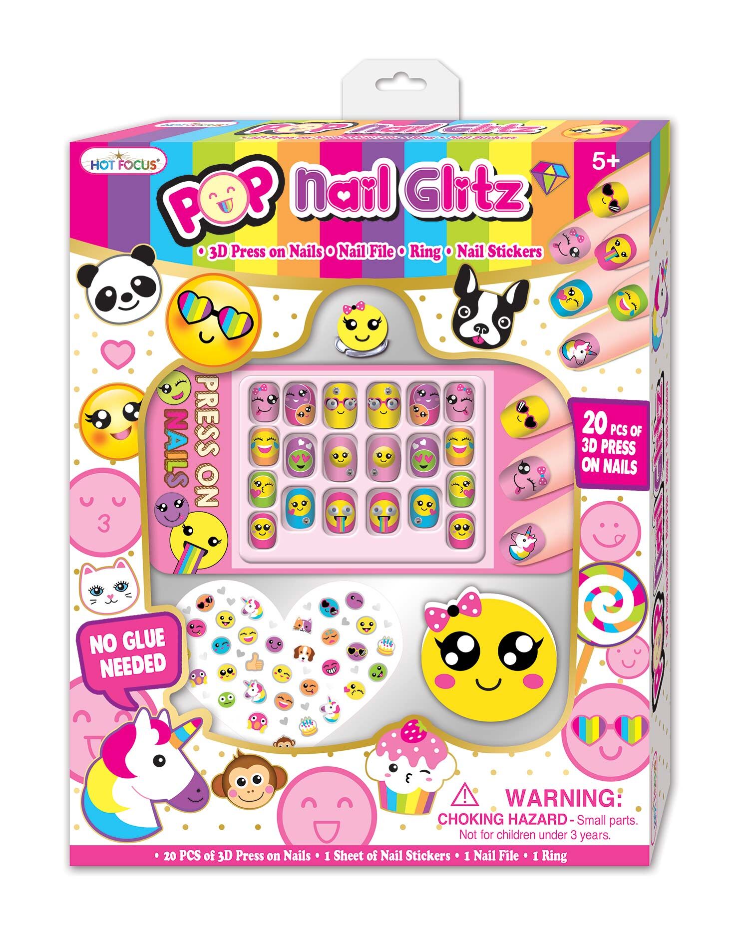 Pop Nail Glitz – Emoji – 20pcs – Australian Toy Sales